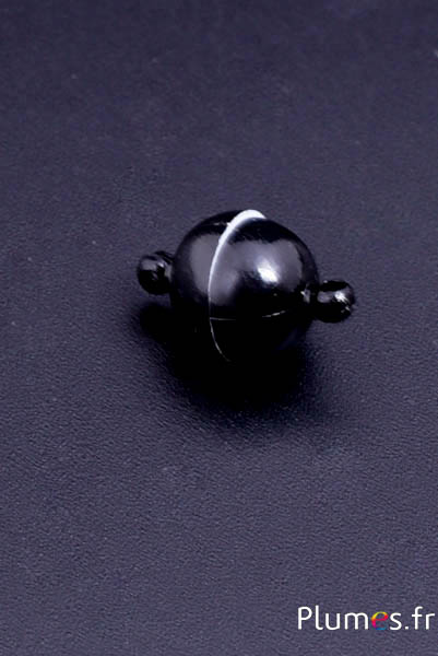 Fermoir boule magnétique - Ø 10 mm, trou 2 mm - noir